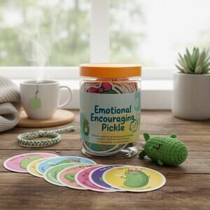 Emotional Encouraging Pickle Crochet Pickle Gift Jar Complete Set